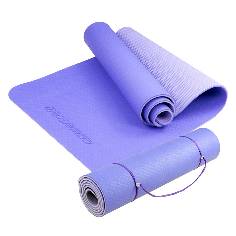Powertrain Eco-Friendly TPE Pilates Exercise Yoga Mat 8mm - Light Purple/Product Detail/Gym Accessories