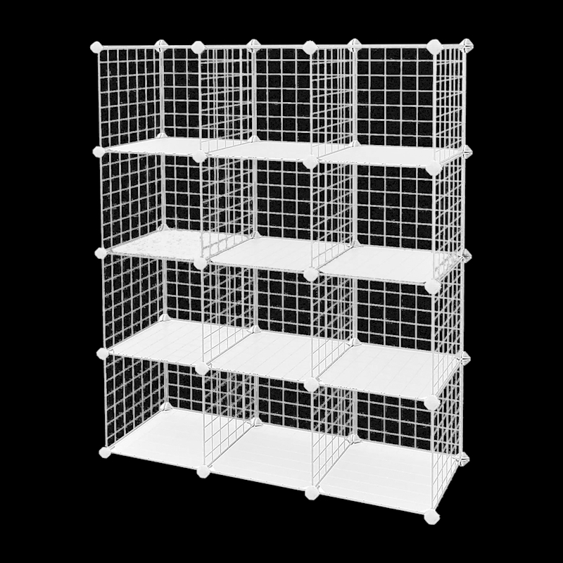 12 Cube Wire Grid Organiser Bookcase Storage Cabinet Wardrobe Closet White/Product Detail/Homewares