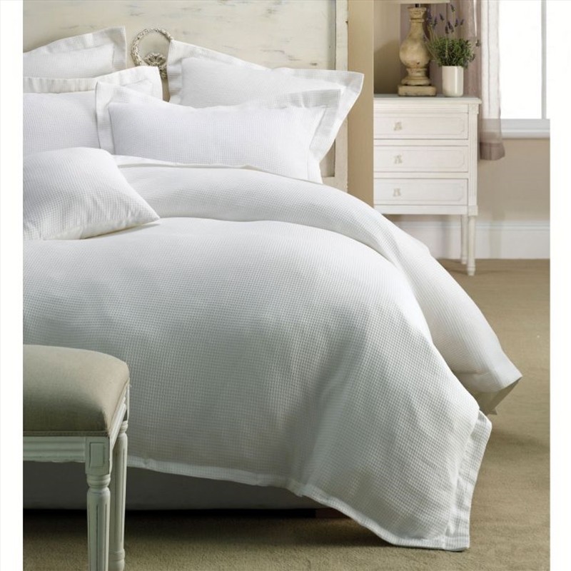 Rans Paris Waffle Quilt Cover Set White - Queen/Product Detail/Manchester