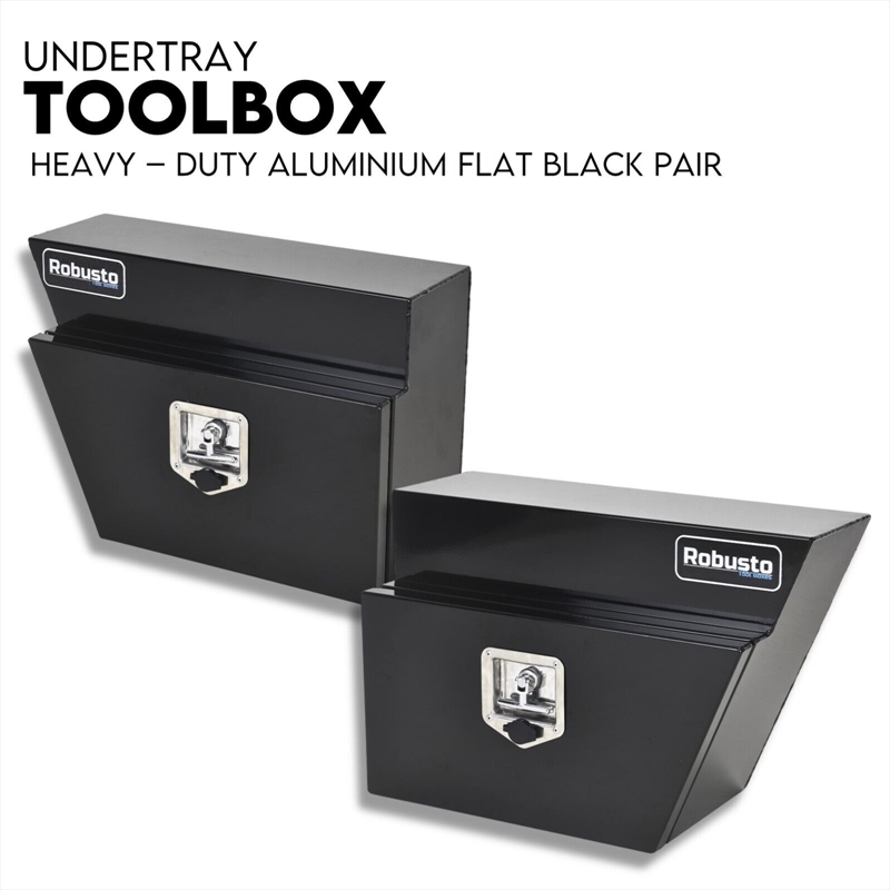 Under Tray Tool Box Underbody Pair Set 600mm Black Aluminium/Product Detail/Outdoor