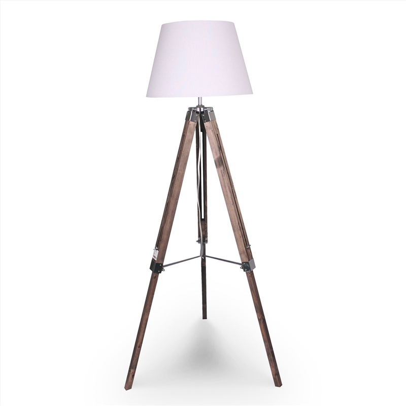 Sarantino Solid Wood Tripod Floor Lamp Adjustable Height White Shade/Product Detail/Lighting