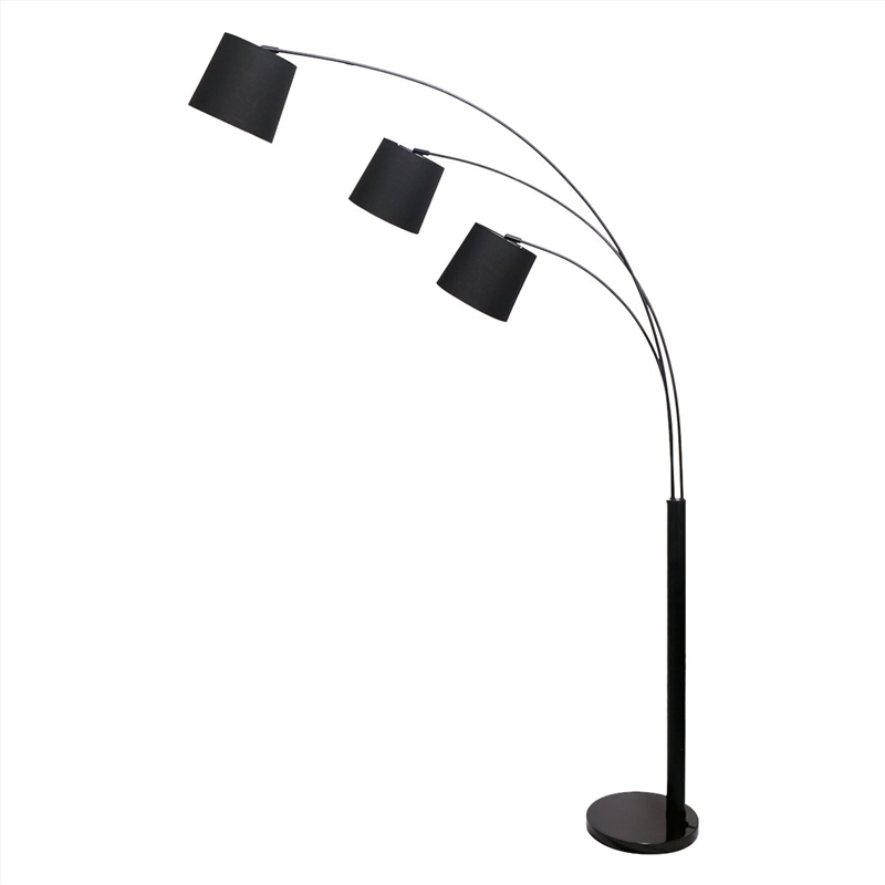 Sarantino 3-Light Arc Floor Lamp Adjustable Black 3 Shades/Product Detail/Lighting