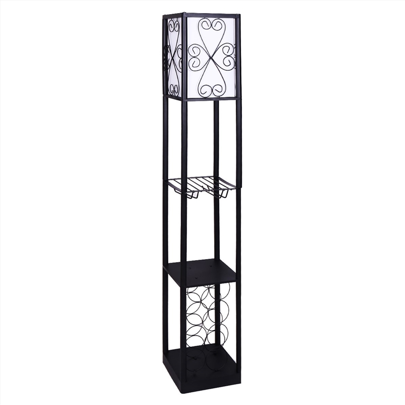 Sarantino Metal Etagere Floor Lamp with Wine Holder Shelf/Product Detail/Lighting