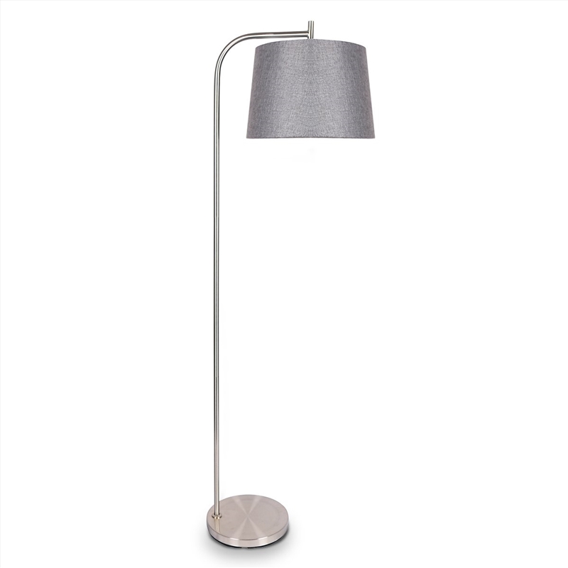 Sarantino Metal Task Floor Lamp Nickel Finish with Grey Fabric Shade/Product Detail/Lighting