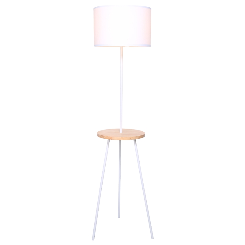 Sarantino Metal Tripod Floor Lamp Shade with Wooden Table Shelf/Product Detail/Lighting