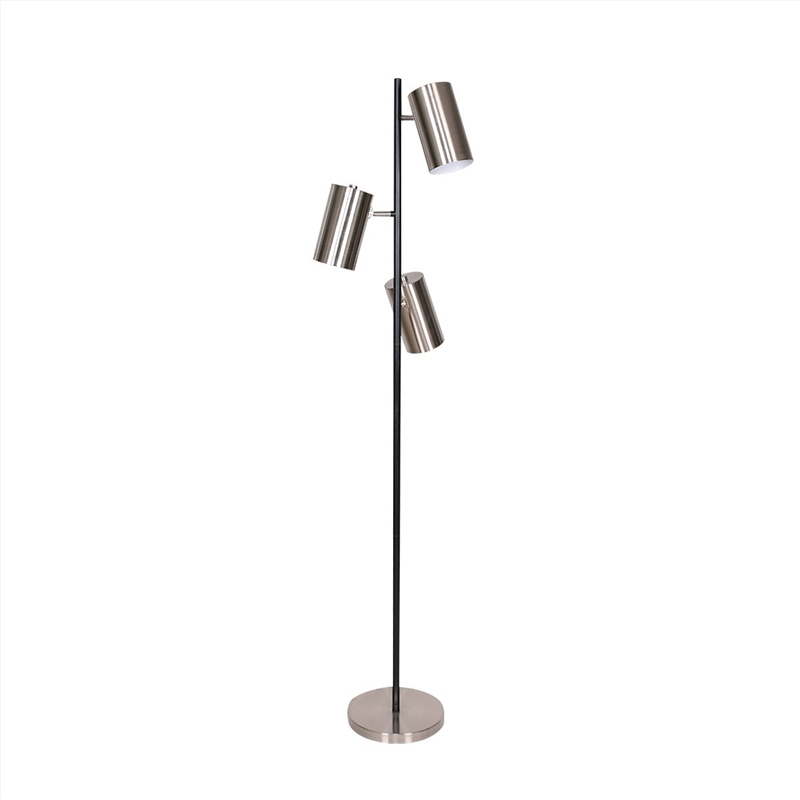 Sarantino 3-Shade Metal Floor Lamp Nickel & Matte Black Finish/Product Detail/Lighting