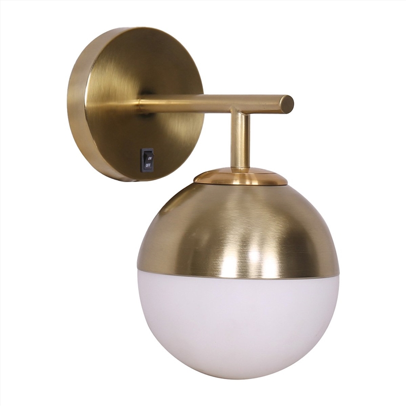 Sarantino Wall Lamp with Gold Metal Base and White Glass Shade/Product Detail/Lighting