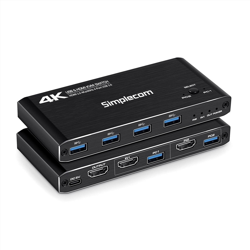 Simplecom KM420 2-Port HDMI KVM Switch HDMI 2.0 4K@60Hz 4-Port USB 3.0 Hub 5Gbps/Product Detail/Electronics