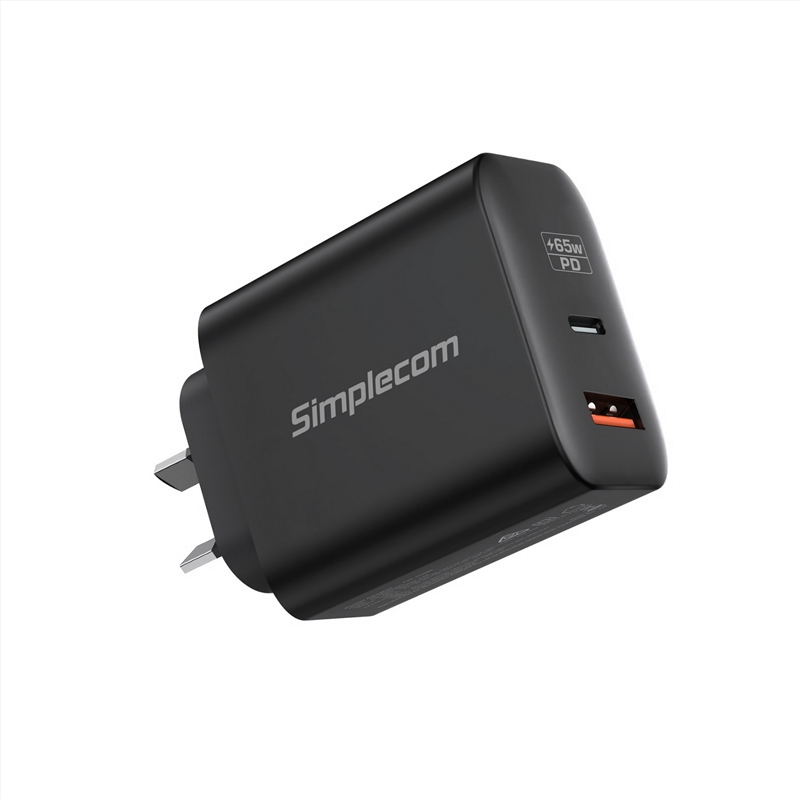 Simplecom CU265 Dual Port PD 65W GaN Fast Wall Charger USB-C + USB-A for Phone Laptop/Product Detail/Electronics