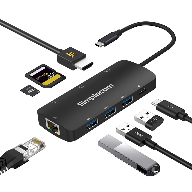 Simplecom CHT580 USB-C SuperSpeed 8-in-1 Multiport Hub Adapter HDMI 2.0 Docking Station/Product Detail/Electronics