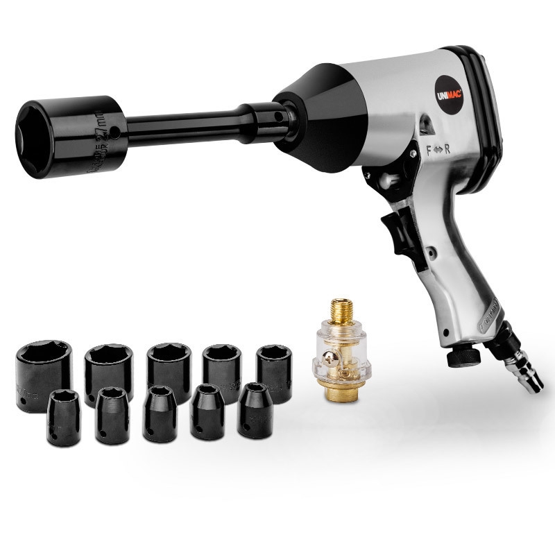 UNIMAC Air Impact Wrench Kit 17pc 1/2 Rattle Gun Set Socket Pneumatic Metric/Product Detail/Outdoor