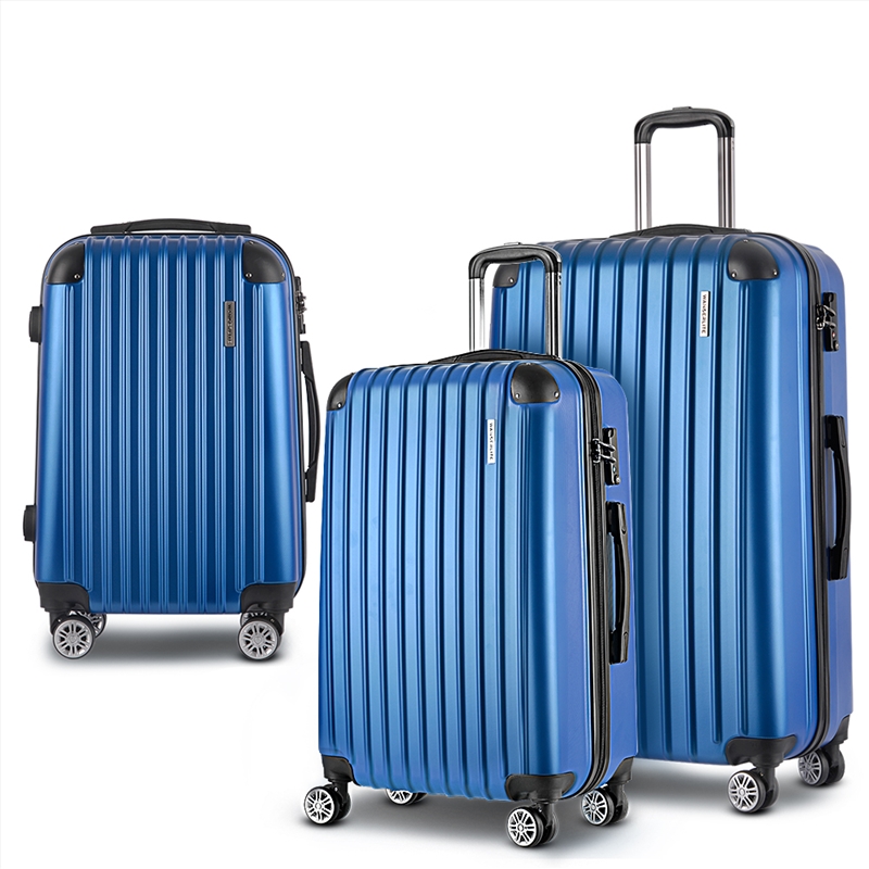 Wanderlite 3pcs Luggage Set Travel Suitcase Storage Organiser TSA lock Blue/Product Detail/Bags