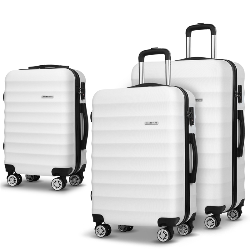 Wanderlite 3pcs Luggage Trolley Set Travel Suitcase TSA Hard Case White
/Product Detail/Bags