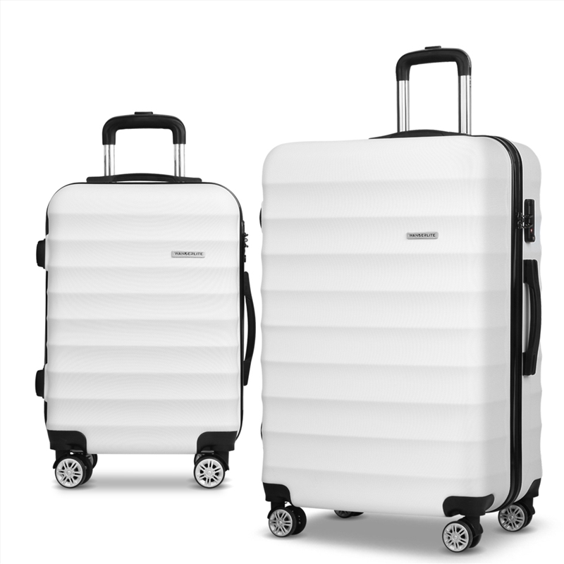 Wanderlite 2pcs Luggage Trolley Set Travel Suitcase TSA Hard Case White 
/Product Detail/Bags
