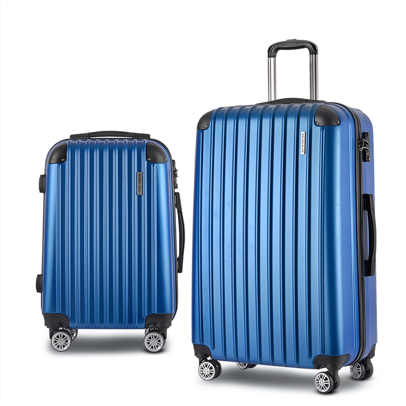 Wanderlite 2pc Luggage Trolley Suitcase Sets Travel TSA Hard Case Blue/Product Detail/Bags