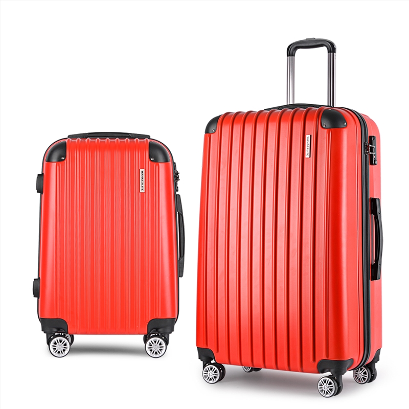 Wanderlite 2pc Luggage Trolley Suitcase Sets Travel TSA Hard Case Red 
/Product Detail/Bags