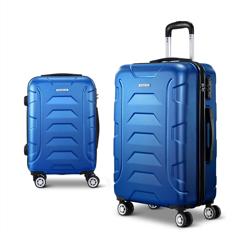 Wanderlite 2pc Luggage Travel Sets Suitcase Trolley TSA Lock Blue/Product Detail/Bags