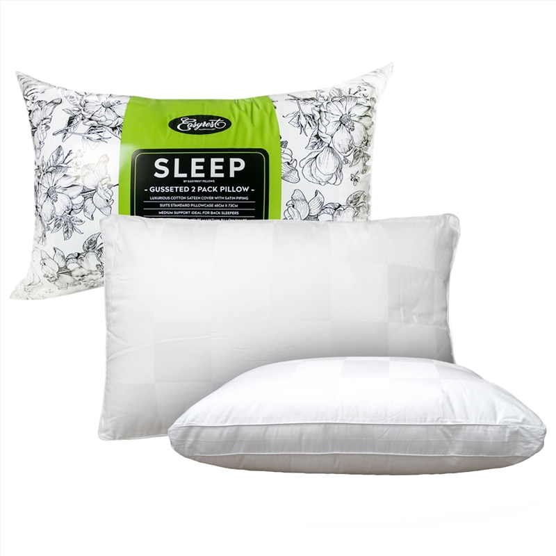 Easyrest Sleep Twin Pack Gusseted Medium Standard Pillows/Product Detail/Homewares