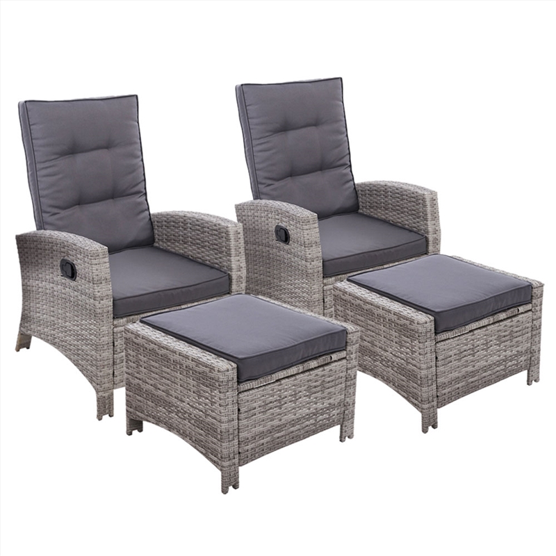 Set of 2 Sun lounge Recliner Chair Wicker Lounger Sofa Day Bed Outdoor Chairs Patio Furniture Garden/Product Detail/Outdoor