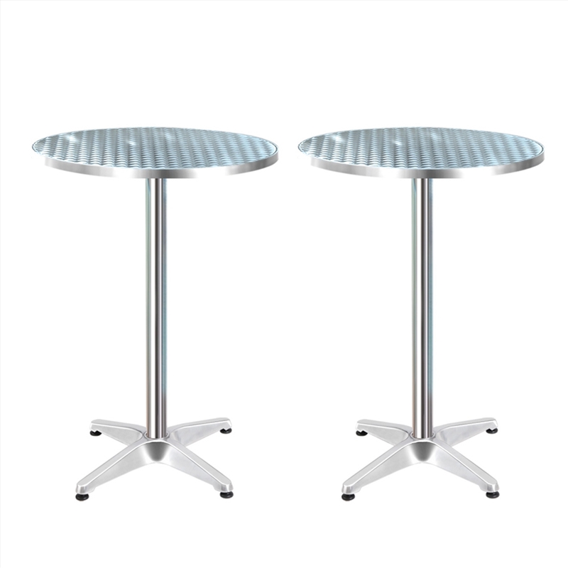 Gardeon 2pcs Outdoor Bar Table Furniture Adjustable Aluminium Cafe Table Round/Product Detail/Outdoor