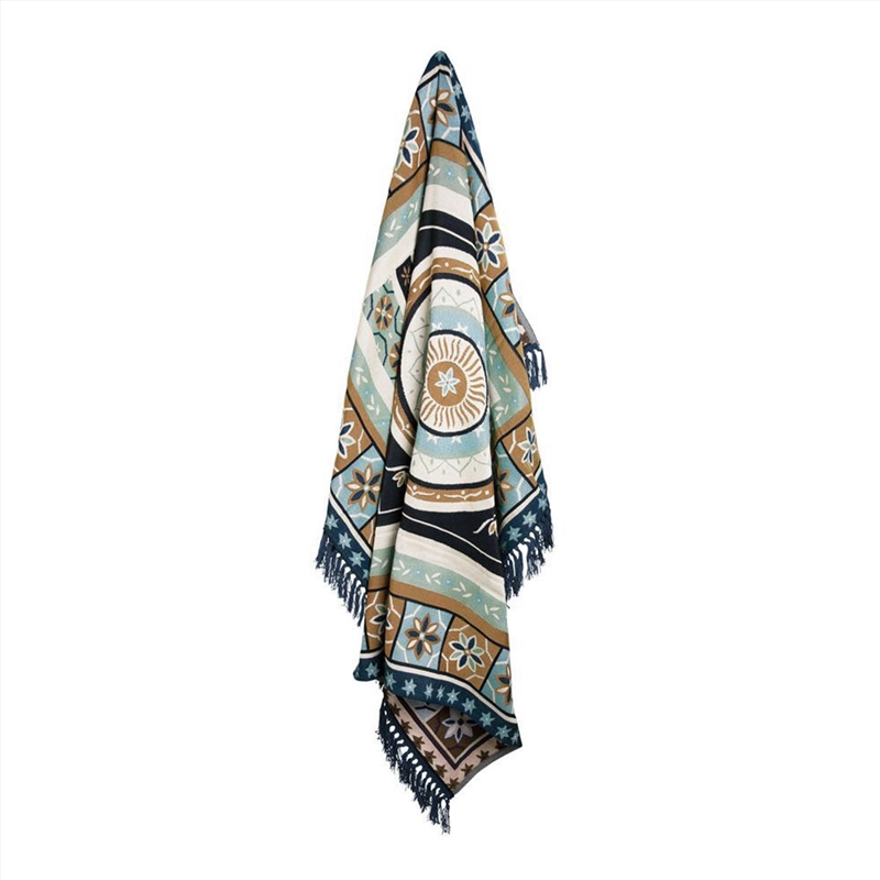 J Elliot Home Kasbah Luxury Fringe Throw 130 x 160cm Blue/Product Detail/Manchester