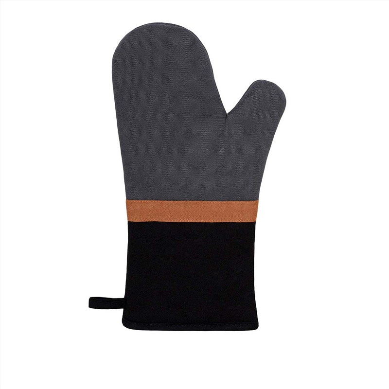 J Elliot Home Selby Cotton Oven Mitt 34 x 15 cm Charcoal & Black/Product Detail/Homewares