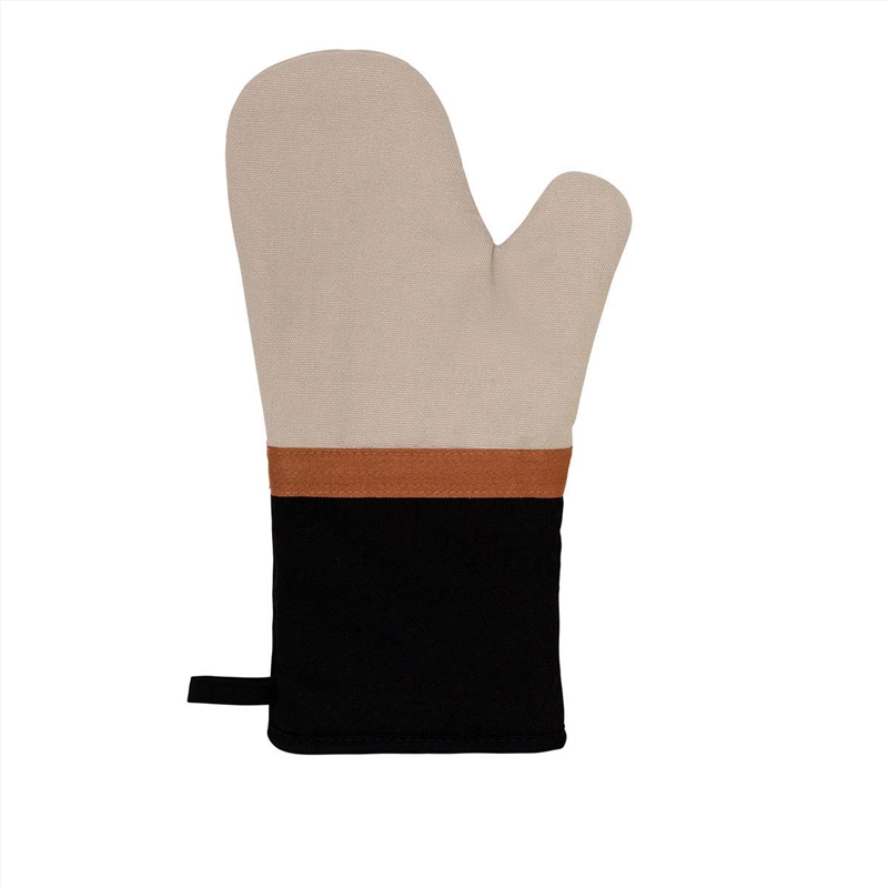 J Elliot Home Selby Cotton Oven Mitt 34 x 15 cm Sandstone & Black/Product Detail/Homewares
