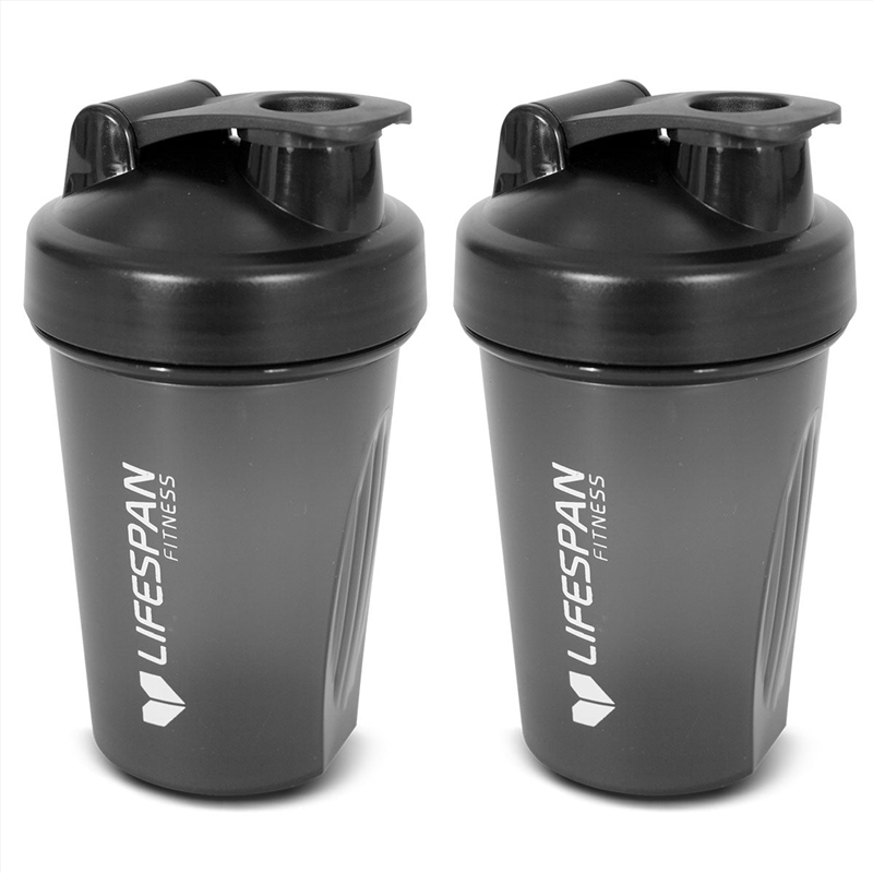 Lifespan Fitness Shaker Bottle 500ml in Black (Pack of 2)/Product Detail/Gym Accessories