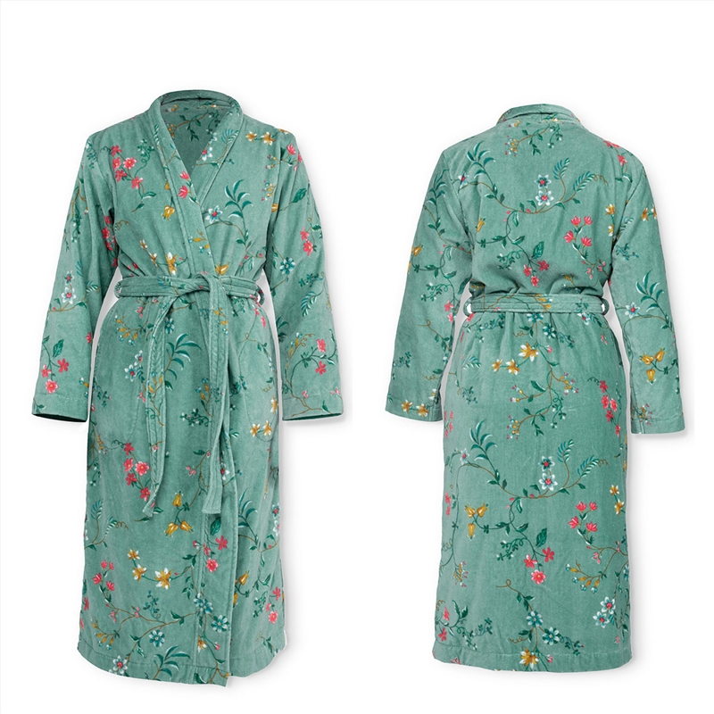 PIP Studio Les Fleurs Cotton Bath Robe Green XXL/Product Detail/Apparel