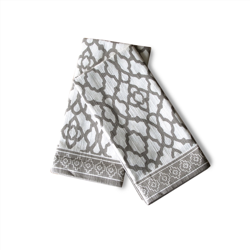 Rans Set of 2 Pure Cotton Vintage Napkins 45 x 45 cm - Grey/Product Detail/Homewares