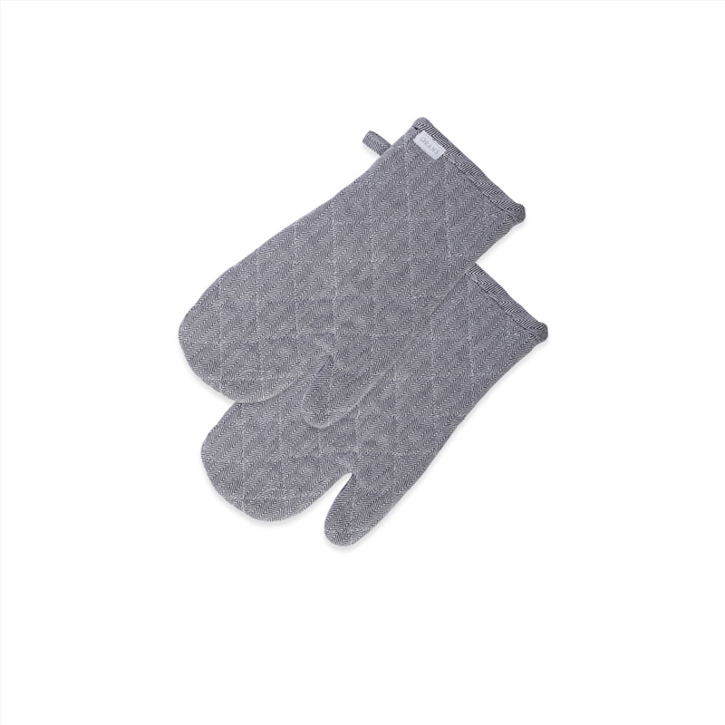 Rans Herringbone Black Cotton Set of 2 Oven Gloves/Product Detail/Homewares