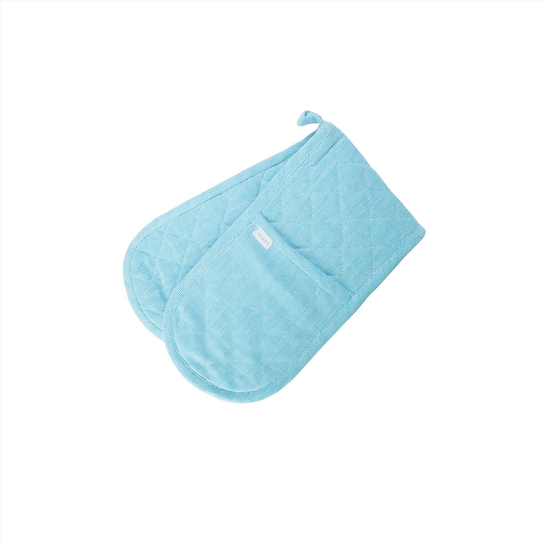 Rans Herringbone Blue Cotton Double Oven Mitt/Product Detail/Homewares