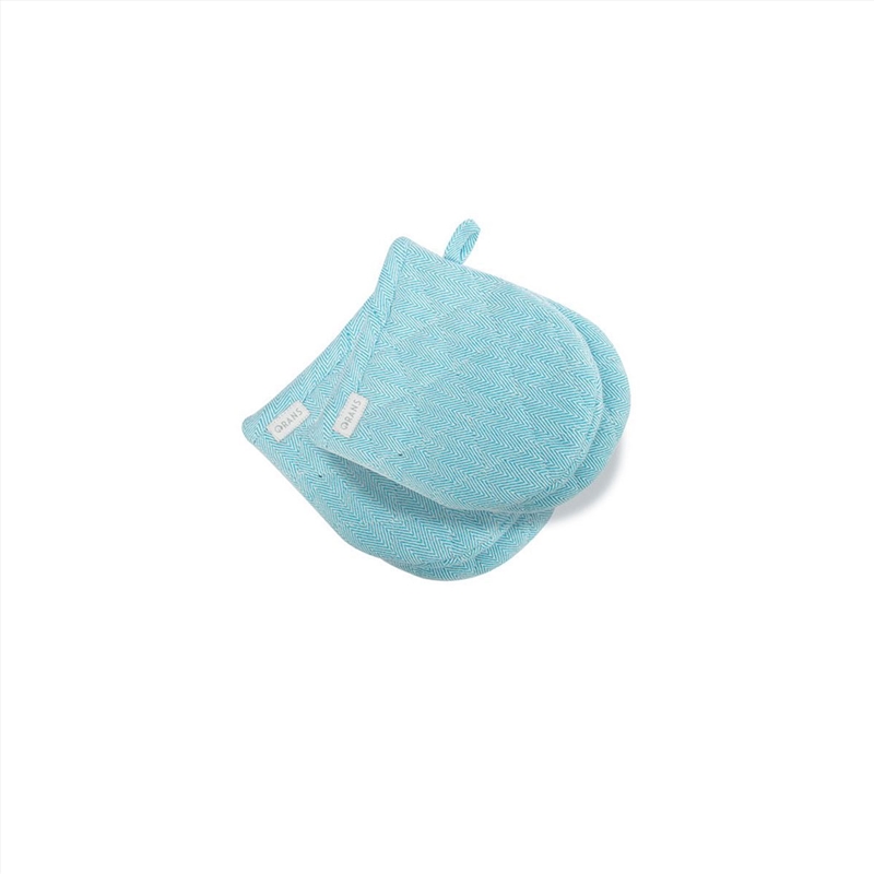 Rans Herringbone Blue Cotton Set of 2 Oven Mini Gloves/Product Detail/Homewares