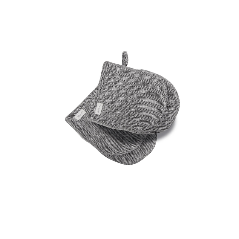 Rans Herringbone Black Cotton Set of 2 Oven Mini Gloves/Product Detail/Homewares
