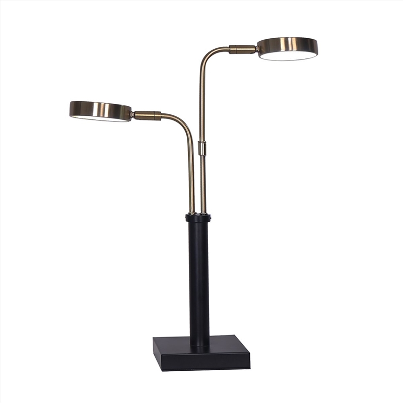 Sarantino LED Metal Table Lamp with 2 Lights Brushed Gold Black Finish/Product Detail/Lighting