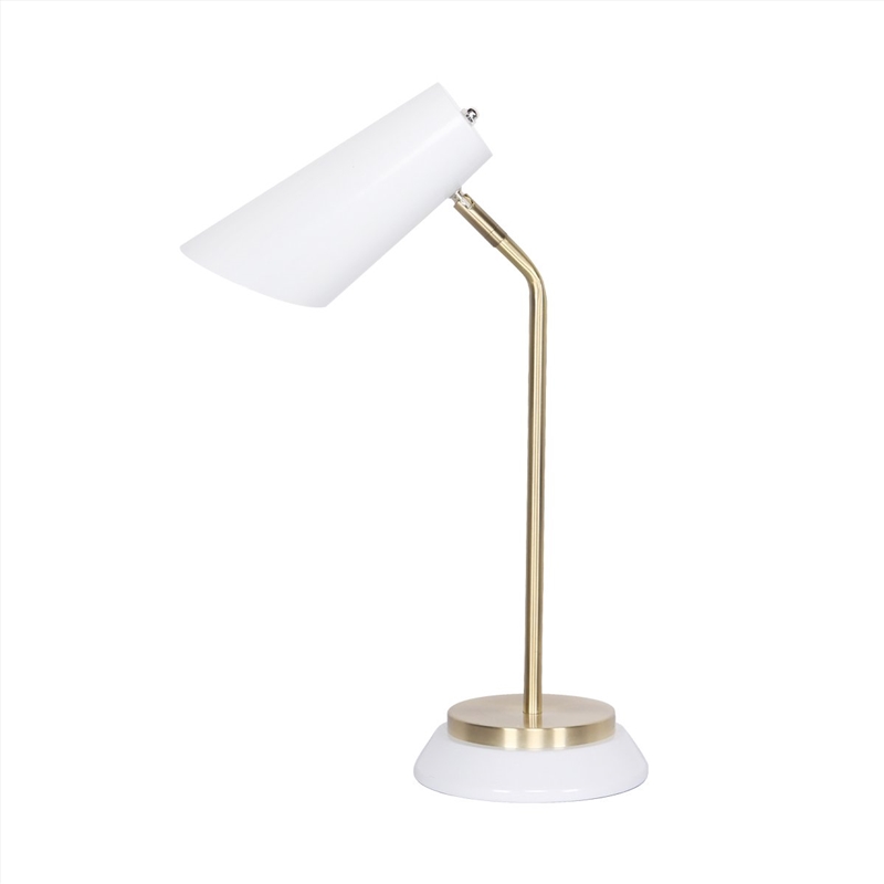Sarantino Electric Reading Light Table Lamp Brass Finish - White/Product Detail/Lighting