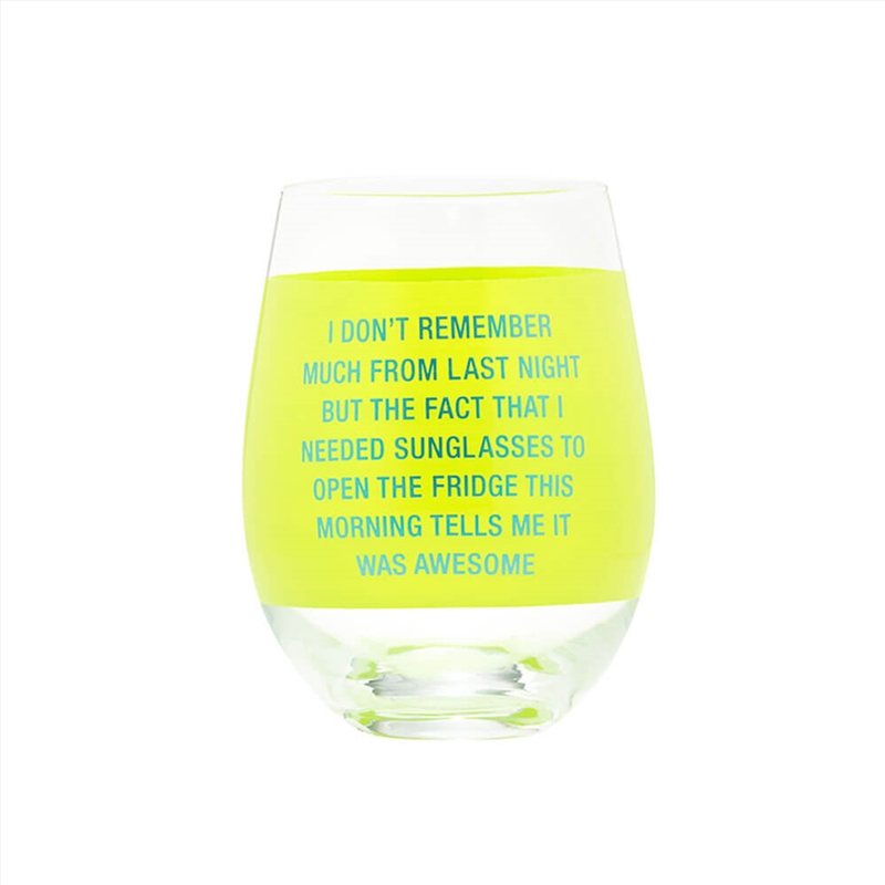 Wine Glass - Don'T Remember/Product Detail/Wine