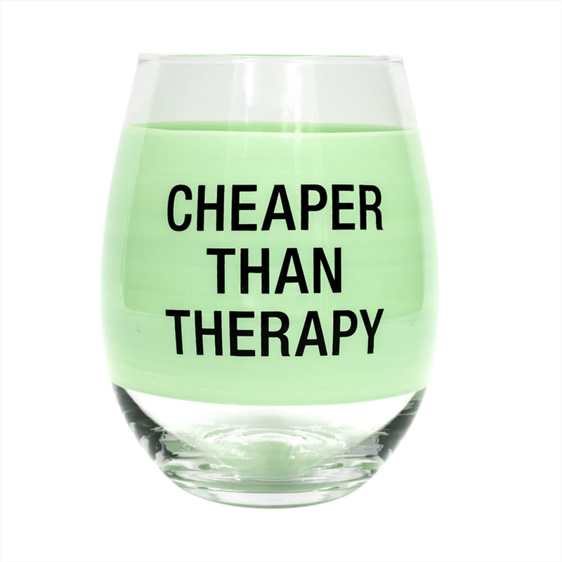Wine Glass - Cheaper Than Therapy (Mint)/Product Detail/Wine