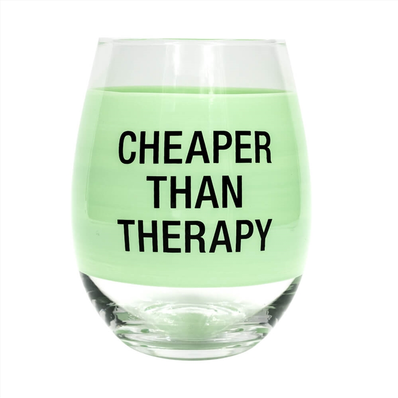 Wine Glass - Cheaper Than Therapy (Mint)/Product Detail/Wine