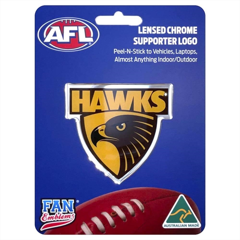 Fan Emblems Afl - Hawthorn Hawks Logo Decal/Product Detail/Buttons & Pins