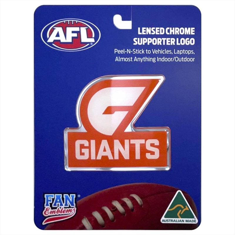 Fan Emblems Afl - Gws Giants Logo Decal/Product Detail/Buttons & Pins