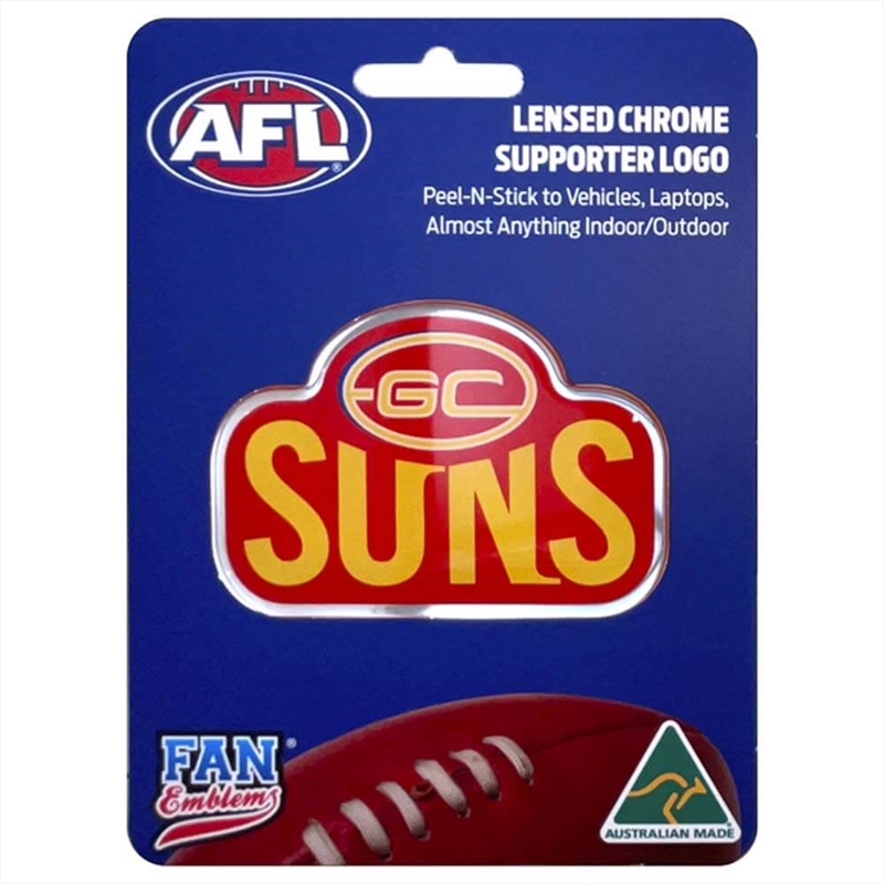 Fan Emblems Afl - Gold Coast Suns Logo Decal/Product Detail/Buttons & Pins