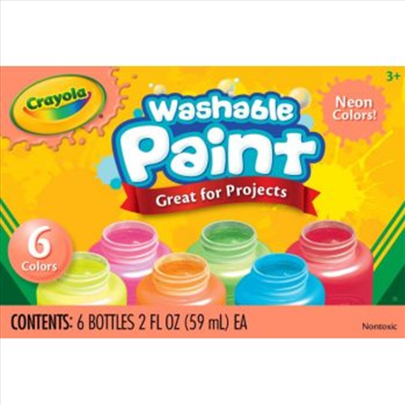 Crayola 6 Bottles Washable Paint - Neon Colours/Product Detail/Stationery