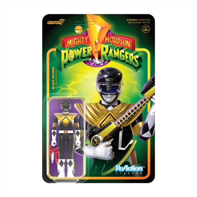 Power Rangers - Black Ranger with Dragon Shield ReAction 3.75" Action Figure/Product Detail/Figurines