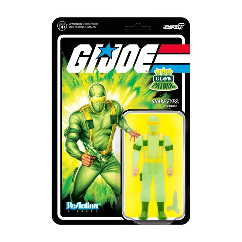 G.I. Joe - Snake Eyes Glow Patrol Glow-in-the-Dark ReAction 3.75" Action Figure/Product Detail/Figurines