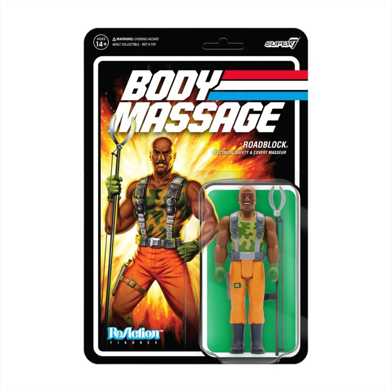 G.I. Joe - Roadblock Body Massage PSA ReAction 3.75" Action Figure/Product Detail/Figurines