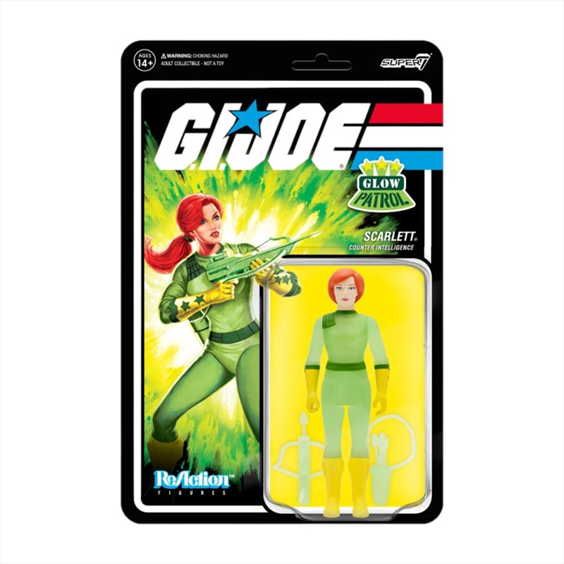 G.I. Joe - Scarlett Glow Patrol Glow-in-the-Dark ReAction 3.75" Action Figure/Product Detail/Figurines