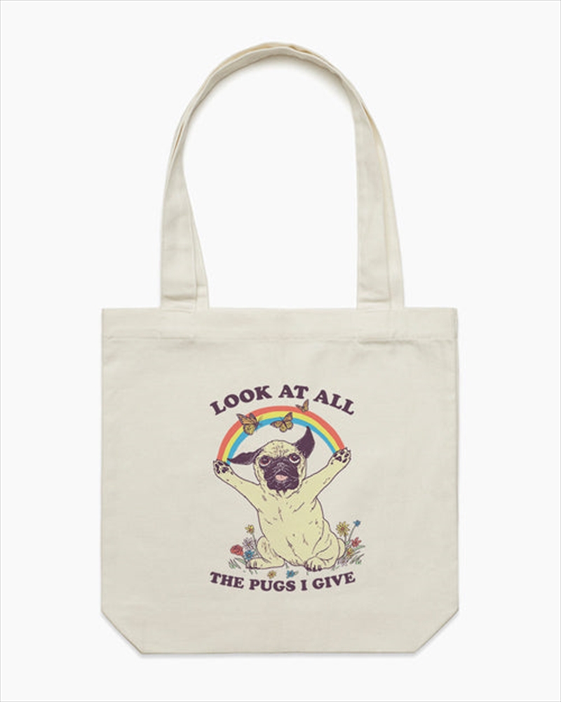All The Pugs I Give Tote Bag - Natural/Product Detail/Bags