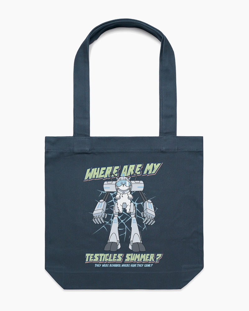Where Are My Testicles Summer Tote Bag - Petrol Blue/Product Detail/Bags