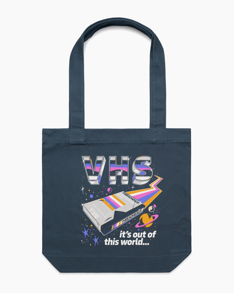 Vhs Out Of This World Tote Bag - Petrol Blue/Product Detail/Bags